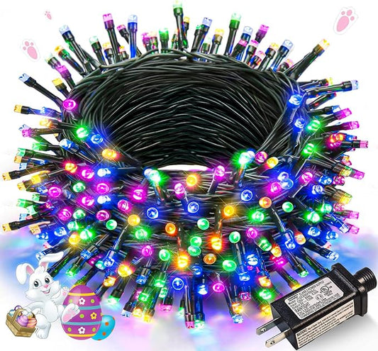 66FT 200 LED Christmas Lights Outdoor, Plug in Connectable Christmas Tree Lights Waterproof, 8 Modes String Lights for Outside Bedroom Patio Yard Party Holiday Decorations, Pastel Multicolor