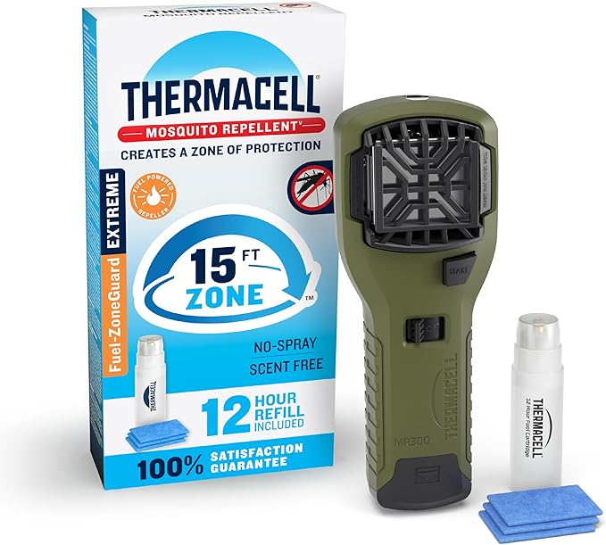 Thermacell Mosquito Portable Repeller; Includes 12-Hour Refill; 15 Foot Zone of Protection; Highly Effective Mosquito Repellent; Bug Spray Alternative; Scent Free