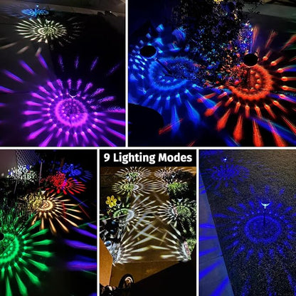 JNOEC 2Pack Solar Pathway Lights Outdoor, Color Changing+8 Fixed Color (Warm White, Cool White, Colored) Solar Lights Outdoor, Bright Solar Powered Garden Light