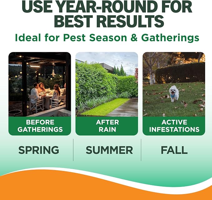 Vet's Best Flea and Tick Yard and Dog Kennel Spray, Mosquito Repellent with Certified Natural Oils, Plant Safe with Ready-to-Use Hose Attachment, Flea and Tick Prevention for Dogs, 32 oz