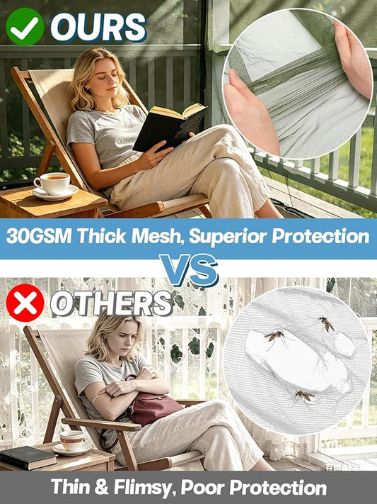 ANPHSIN 33x10ft Ultra fine Mosquito Net for Patio - Mesh Netting Screen for Outdoor Garden Porch Balcony, Protects Skin & Plants from Bugs, Birds, Green