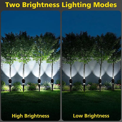 T-SUN Solar Spotlights Outdoor 4-in-1 IP65 Waterproof Solar Landscape Spotlights, Auto ON/Off Solar Lights for Garden, Yard, Driveway, Pool Area(White)