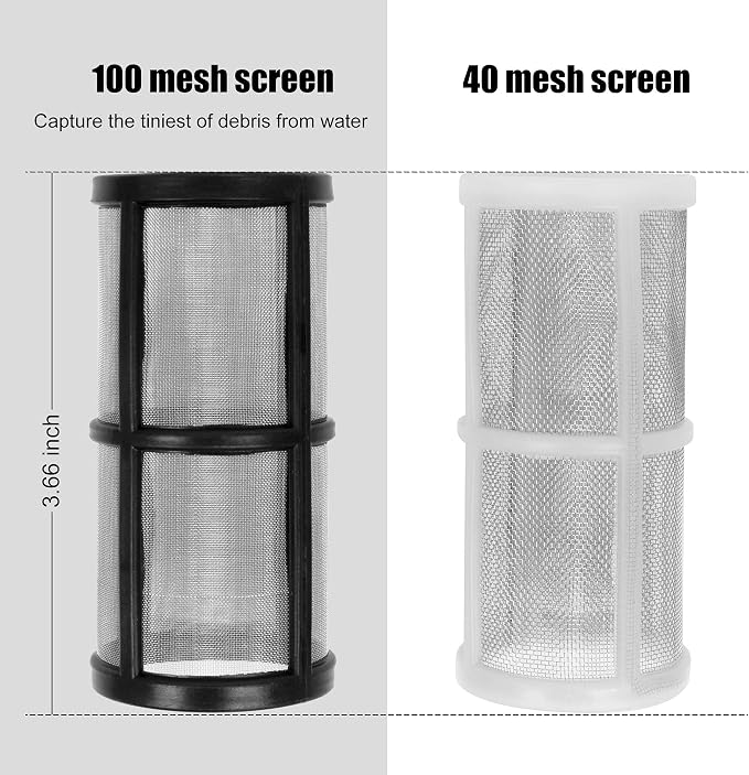BEETRO Garden Hose Filter for Pressure Washer Inlet Water, Sediment Filter Attachment, with 100 Mesh and 40 Mesh Screen, 3 Sets