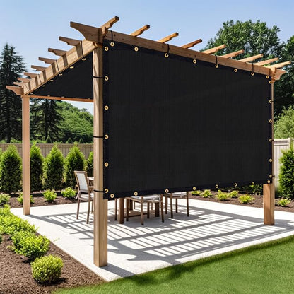 Shade&Beyond Customized Size 7' X 21' Shade Cloth with Grommets, 90% UV Protection UV Protection Mesh Tarp Sun Screens for Patio GN01, Black