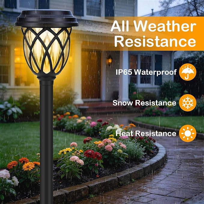 Solar Outdoor Lights, IP65 Waterproof - Bright Solar Garden Lights for Patio, Yard, Driveway Decoration