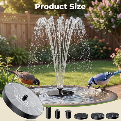 AISITIN Solar Fountain Pump with 6 Nozzles, 2026 Solar Bird Bath Fountains, Upgraded Floating Solar Water Fountain for Garden, Pond, Pool & Outdoor