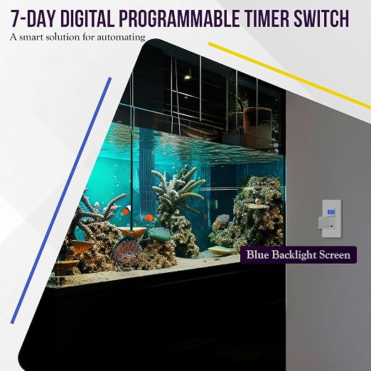 Enerlites 7 Days Digital in-Wall Programmable Timer Switch for Lights, Fans, with Blue Backlight, HET01, White, 5-Pack