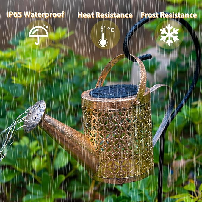 SRNPMIU Solar Watering Can Light, Solar Yard Decorations Outdoor, Garden Decor Lights, IP65 Waterproof Hanging Lantern Lights, Flower Bed Decor, Gifts for Grandma, Women, Mom