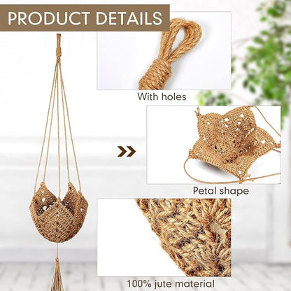 Shappy 3 Pack Boho Macrame Plant Hanger, Large Hanging Planter Plant Holder Pot Hanger Hanging Basket Wall Planters, Plants Lover Gift for Indoor Garden (Classic,Brown)