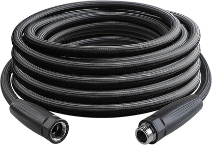 HQMPC Garden Hose 5/8"IDx30' Hose Stiff And Rigid Light Weight Durable Non Kinking Water Hose For Garden Lawn Waterring Female Brass Hose Fittings 30 FEET Black(Leight weigh arround 1 kgs)