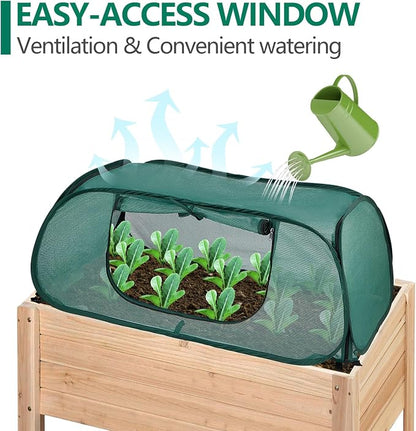 Garden Bed Cover 2 Pack, Mesh Netting Tent, Crop Cage for Raised Bed,- 30% Sunblock Shade Cloth with Metal Anchoring Spikes - Protects Plants Against Birds and Small Animals - 45"x22"x16"(H)