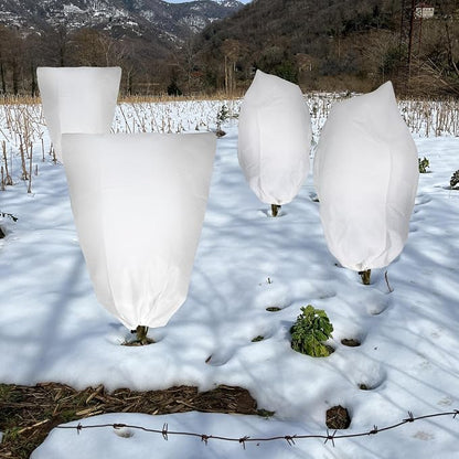 8 Pack Plant Covers Freeze Protection for Winter, 47.2"×31.5" Frost Cloths for Outdoor Plants Cold Weather Blankets with Drawstrings