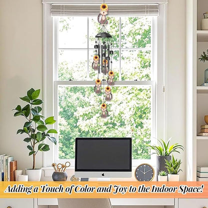 Metal Wind Chimes for Outside, Soothing Sound Rustproof Aluminum Tubes Wind Chime Décor, Windchimes Chime Decor for Yard Home Garden Lovers Women Mother’s Da (Cat)