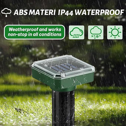 Mole Repellent Solar Powered 10 Pack, Ultrasonic Gopher Deterrent for Garden & Lawn, IP44 Waterproof Vole & Snake Repeller Outdoor, Sonic Spike Pest Control for Getting Rid of Groundhog, Skunk, Rodent