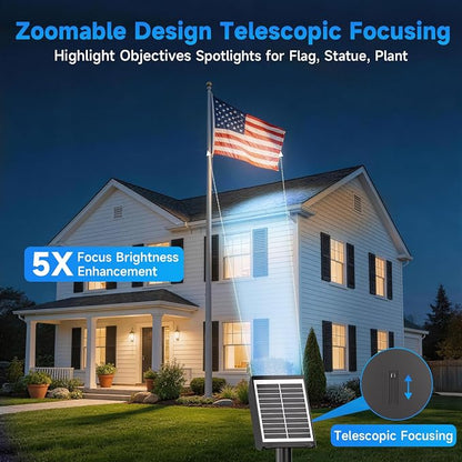 RGB Solar Spot Lights : 2 IN 1 Solar Lights Outdoor with 8 Lighting Modes & PC Light Guide Column for Tree Garden Yard Pathway | RGB Color Changing Landscape Lights | IP65 Waterproof | 4 Pack