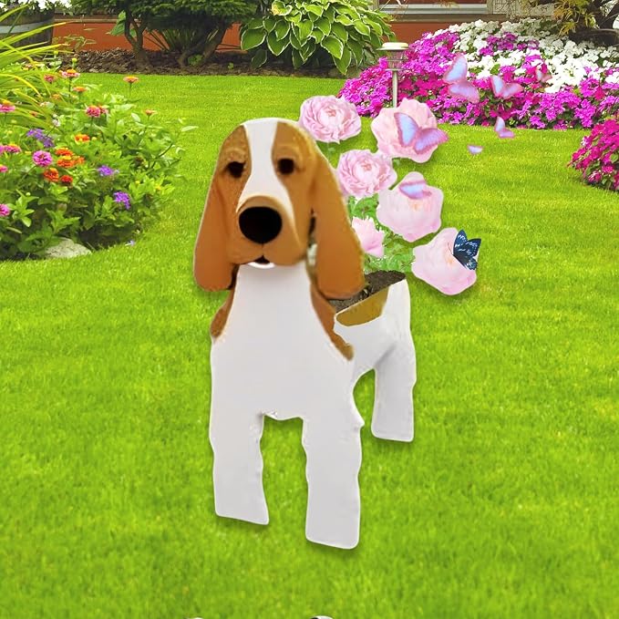 Cocker Spaniel Dog Planter Pots, 9.45 x 9.17 x 13.39 Inches | Dog Flower Pot, Cute Animal Shaped Plant Pot, Gifts for Women & Pet Lovers, Indoor Outdoor Garden Home Office Decor