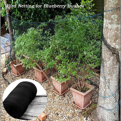 Junflying Bird Netting 10x10 Ft, 1/2" Heavy Duty Garden Protection Cover | Durable 25 GSM HDPE Netting Protects Fruit Trees, Vegetables and Blueberries From Deer, Chickens and Wildlife