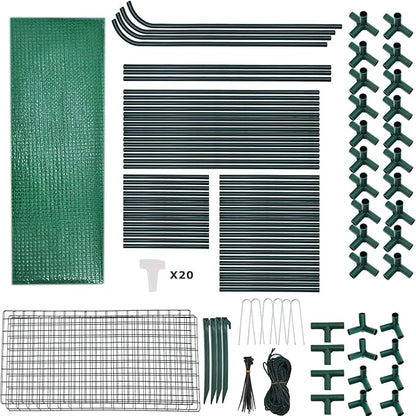 Purlyu Walk-in Greenhouse for Outdoors w/ Mesh Side Windows, 3 Tiers 6 Shelves PE Cover Green House Portable Warm House for Seedling Flowers Growing 20 Pcs T-Type Plant Tags Include (GHW001G)