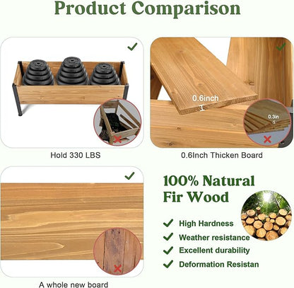 Wooden Rectangular Flower Box with Short Iron Legs, Planting Bed for Flowers and Vegetables, Suitable for Garden and Balcony. Dimensions: 19.7x13.9x12.5 inches