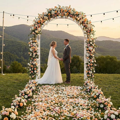 Outvita 7Ft Wooden Garden Arbor Arch, Wood Arbor Trellis, Pergola Archway for Wedding Ceremony Decoration Pergola Plant Climbing Rose Vines Lawn Courtyard Patio White