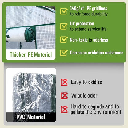 WORKPRO Mini Greenhouse, 4-Tier Portable Small Greenhouses for Outdoor Indoor with Shelves and Thicken PE Cover, White - 27" L x 19" W x 63" H, Ideal Gardening Gifts for Women Men