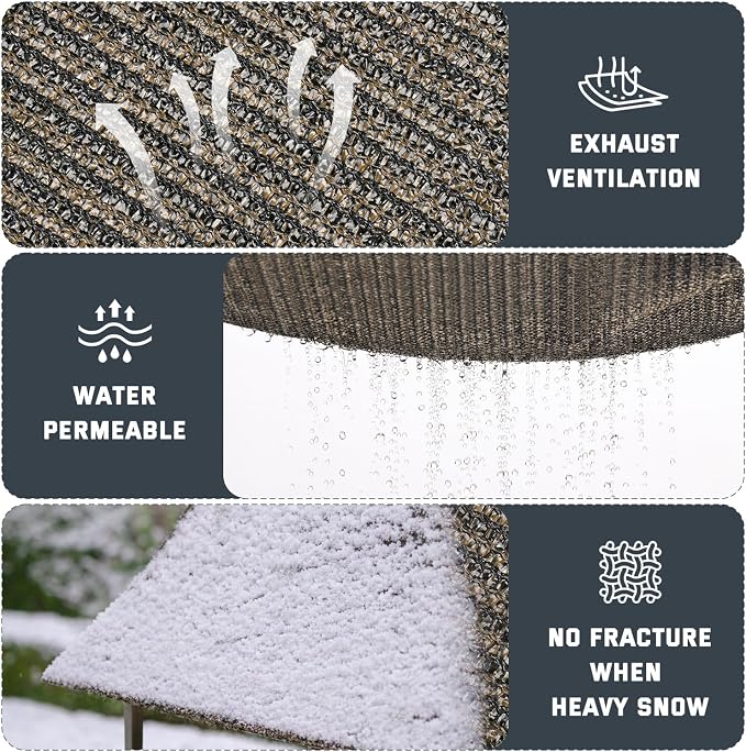 90% Sun Shade Cloth, Kesfitt 8x10FT Garden Shade Cover with Reinforced Grommets, Mesh Tarp Sun Privacy Screen for Greenhouse, Plant, Pergola, and Backyard Patio Sunshade
