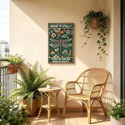 Metal Signs What If I Fall Oh But My Darling What If You Fly Retro Tin Sign for Home Office Kitchen Bar Cafe Garden Wall Decor 12x8 Inch