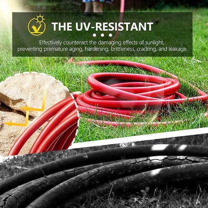 5/8" Garden Hose 30ft, -40℉ To 190℉ Hot/Cold, Heavy Duty,Flexible, 300psi Working, 1000psi Burst, 3/4" Brass Fittings with Hose Protector Coil Spring for Outdoor,Yard, Farm