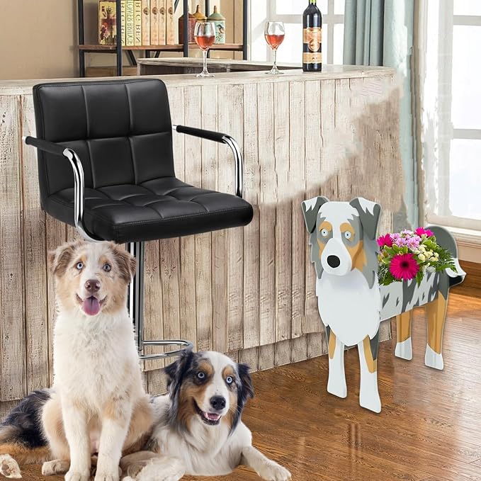 Australian Shepherd Dog Planter Pots, 9.45 x 5.41 x 13.39 Inches | Dog Flower Pot, Cute Animal Shaped Plant Pot, Gifts for Women & Pet Lovers, Indoor Outdoor Garden Home Office Decor