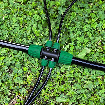 10 Pcs 1/2 to 1/4 inch Garden Hose Tubing Irrigation Fittings,6-Way Anti-Leak 1/2'' to 1/4'' Locked Barbed Drip Irrigation Tee Connectors (1/2"IDx0.6-0.63"OD) 1/2'' to 1/4'' Irrigation Tubing Fitting