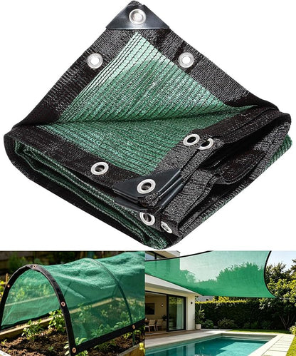 70% Green Shade Cloth with Grommets, 8 FT X 20 FT UV Blocking Mesh Tarp | Heavy Duty Shade Cover for Garden,Patio, Plant Cover, Tomatoes, Barns Kennel, Greenhouse