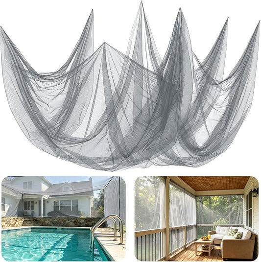 ANPHSIN 65x10ft Ultra fine Mosquito Net for Patio - Mesh Netting Screen for Outdoor Garden Porch Balcony, Protects Skin & Plants from Bugs, Birds, Gray