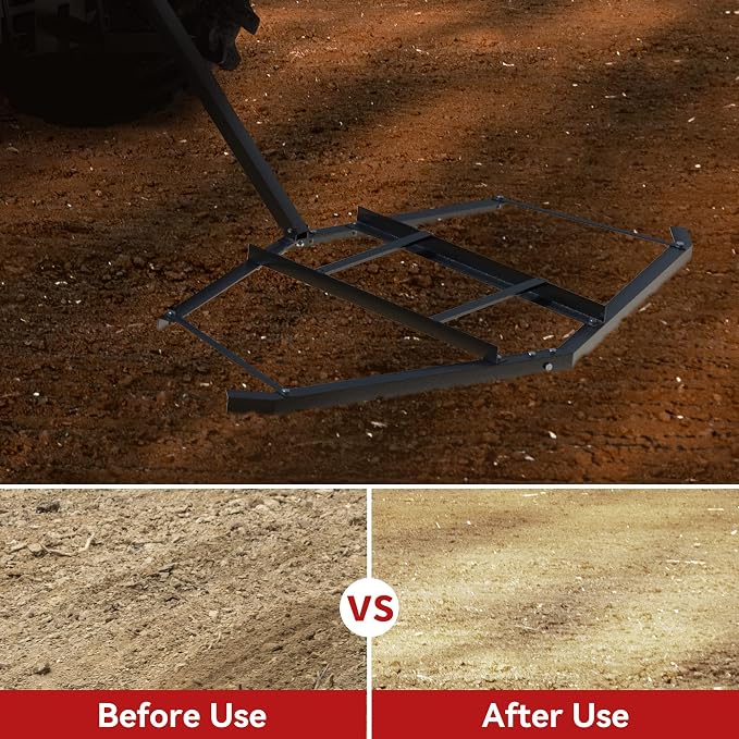 YITAMOTOR Driveway 66" Drag Grader Harrow Driveway Drag Grader for ATVs, UTVs, Garden Lawn Tractors