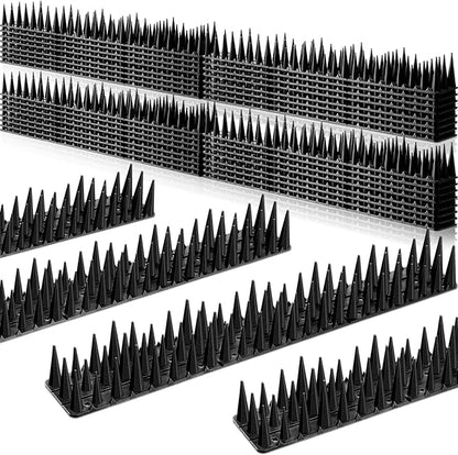 Geetery 40 Pack Bird Spikes for Outside Squirrel Pigeon Spikes Bird Spikes for Cat Animal Outside Plastic Fence Spikes for Garden Wall Railing Roof(Black)