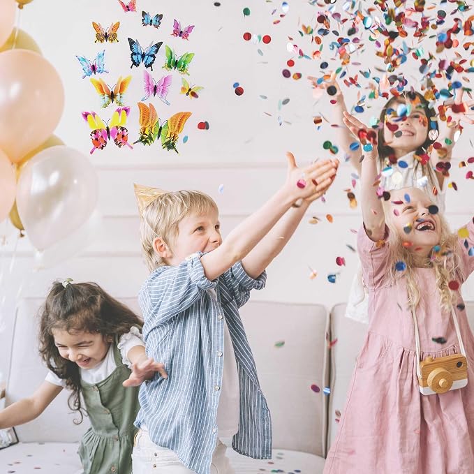 OPSEAM Butterfly Wall Decor 24/48 PCS, 3D Butterflies Stickers for Party Decorations with Magnets (Swallow, 24)