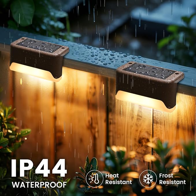 SOLPEX Solar Deck Lights Outdoor, Solar Fence Lights Waterproof LED Step Light for Outside, Garden, Stair, Patio, Yard, Railing, Front Porch, Balcony Decor(16 Pack RGB)