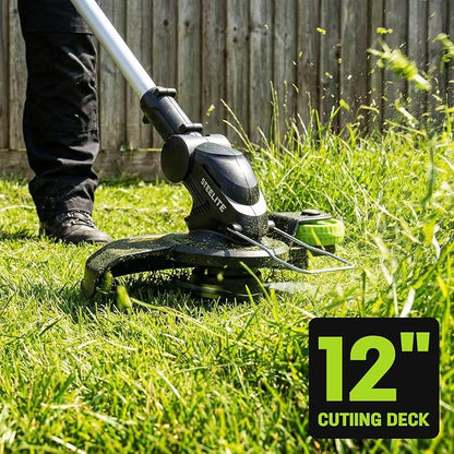 STEELITE Cordless Lawn Mower, String Trimmer & Leaf Blower Combo, 21V Brushless Lawn Care Kit with 2 x 4.0Ah Batteries & 2 Chargers, 13-Inch Battery Powered Mulching Mower for Small Yards