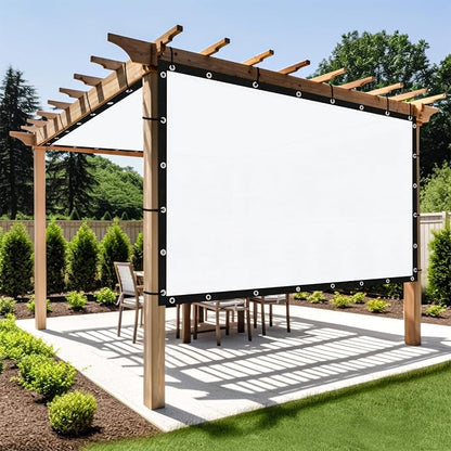 Shade&Beyond Customized Size 90% Sun Shade Cloth with Grommets, 5' X 8' Pergola Shade Cover Canopy, Mesh Tarp Sun Screens for Patio, Outdoor, Garden, Backyard GN01, White