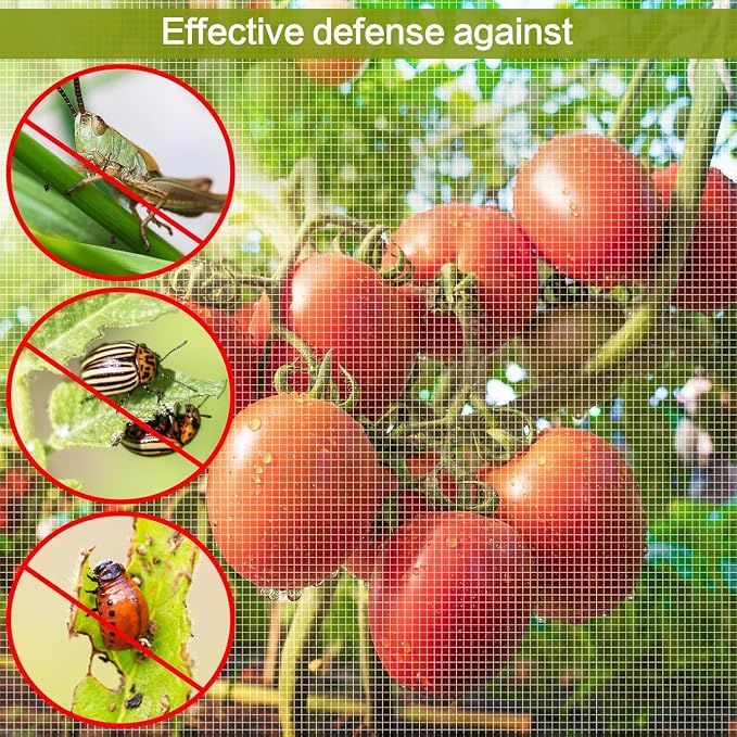 8x20ft Large Garden Netting - Ultra Fine Mesh Plant Covers to Keep Small Animals Pest Out, Bird Barrier for Protecting Vegetables Fruits Flowers Raised Beds (Without Pole)