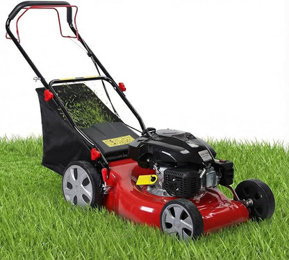 Lawn Mower Gas Powered, Gas Mower with 50l Grass Bag Big Wheels, 141cc 3-in-1 Cordless Gas Engine Mowers with 20" Blade, Self Propelled Walk-Behind Push Mower for Hills 2850RPM (Upgraded 01)