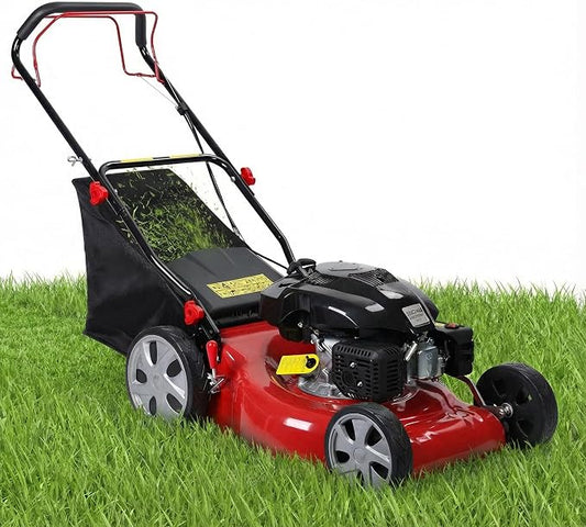 Lawn Mower Gas Powered, Gas Mower with 50l Grass Bag Big Wheels, 141cc 3-in-1 Cordless Gas Engine Mowers with 20" Blade, Self Propelled Walk-Behind Push Mower for Hills 2850RPM (Upgraded 01)