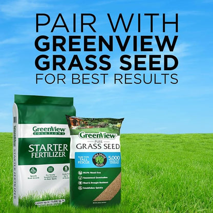GreenView Solutions Starter Feritlizer 48 lb. Bag, Covers 15,000 sq. ft | 10-18-10 NPK formula - Ideal for newly seeded lawns and bare spots - Feeds the lawn for up to 8 weeks