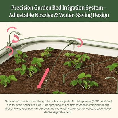 Vego Garden Irrigation Kit - Drip Irrigation System for Raised Garden Beds, Efficient Watering Solution for Vegetables, Flowers, and Plants, Easy DIY Installation (M)