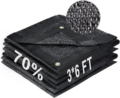 LOVE STORY 3x6FT 70% Black Shade Cloth Sun Shade Net with Grommets Sunblock Net Mesh Tarp for Garden,Plants Cover,Greenhouse and Patio
