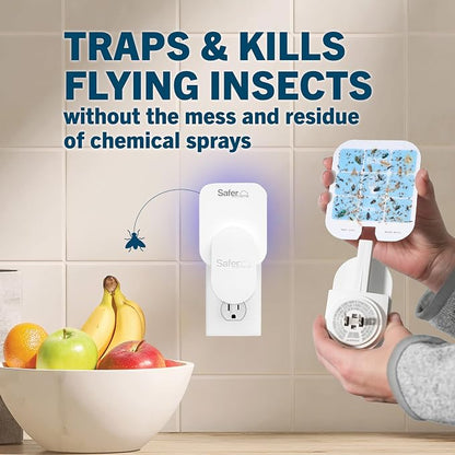 Safer Home Flying Insect Trap Official Refills | 3 Glue Card Refills for Plug-In Fruit Fly, Moth & Gnat Trap, Fruit Fly Killer, 24/7 Catch, SH503