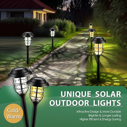 SOLPEX Solar Pathway Lights Waterproof Outdoor Lighting, 8 Pack Cold White | IP44 Waterproof, 8-12H Runtime, Auto On/Off, Tool-Free Install, Yard/Garden/Pathway/Patio/Walkway/Driveway