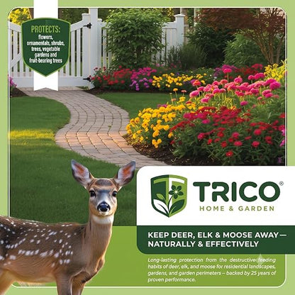 Trico Deer Repellent Concentrate, Natural Sheep Fat Formula, Long-Lasting Scent & Taste Barrier, Rain Resistant Wildlife Protection for Lawns, Gardens, Orchards & Crops, 16 oz | 1 unit/case, B2B delivery, free freight, long-lasting animal deterrent, sc...