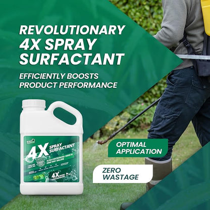 1 Gallon 4X Non Ionic Surfactant - Makes 1000 Gallons - Nonionic Wetting Agent & Concentrated Surfactant Spray for Increased Product Efficacy, Ideal Spreader Sticker, No Foam Wetting Agent