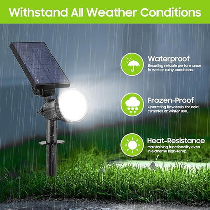 Bosceos Solar Spot Lights Outdoor - Adjustable Solar Flood Lights with 30 LEDs, 3 Modes, 800 Lumens，IP65 Waterproof, Solar Light for Landscape, Yard, Garden, Driveway, Tree(Daylight White, 6-Pack)