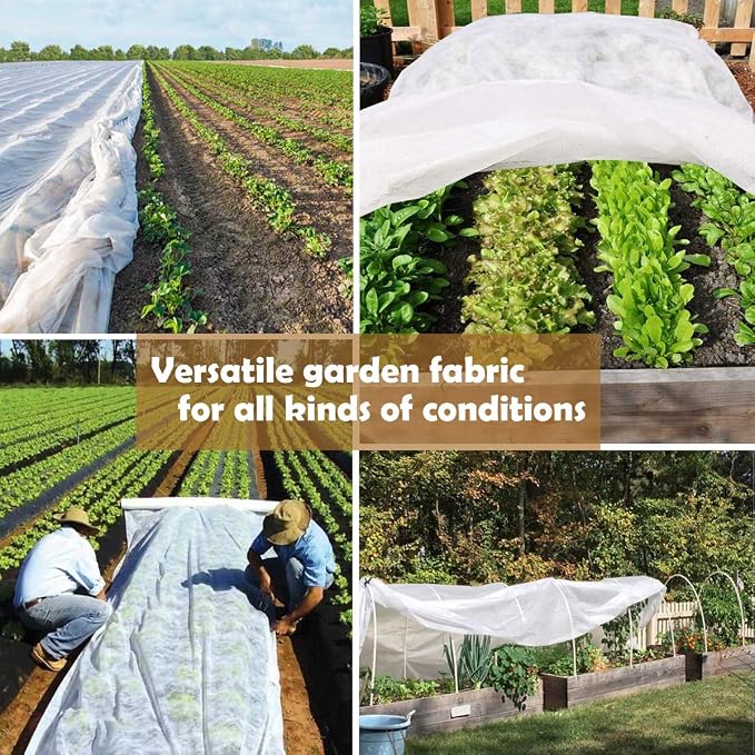 Plant Covers Freeze Protection, 10ft×33ft Reusable Rectangle Frost Protection Floating Row Cover Plant Blanket Garden Winterize Cover for Cold Weather Snow